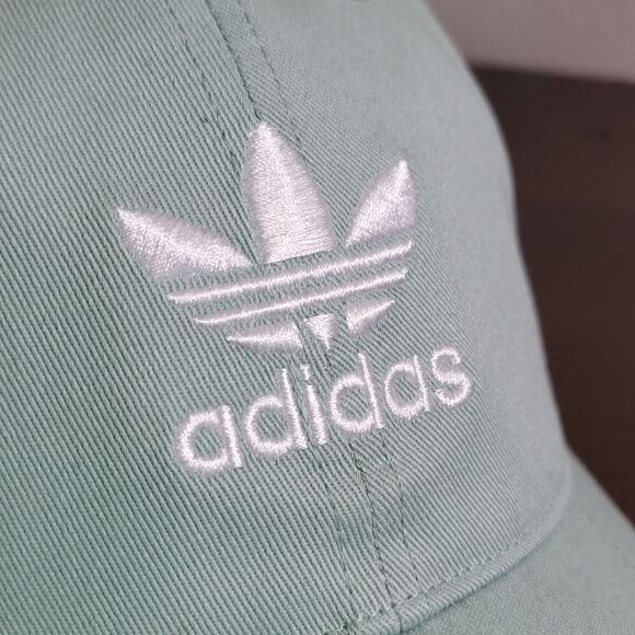 Adidas Originals Trefoil Logo Dad Hat Cap Pale Green Grey White Adjustable New - Picture 4 of 11